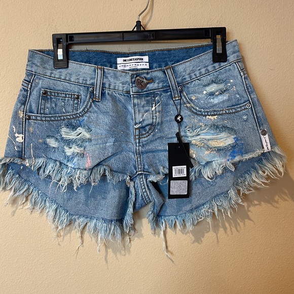 One Teaspoon Pants - NWT One Teaspoon ARTISTE BONITA CUTOFF SHORTS BLUE HART
